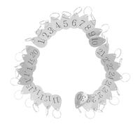 GARIOUANS 30pcs Metal Numbers Keychain Stainless Steel Tag Keychain with Rings, Silver Sturdy Hanging Tabs for Swift Identification, Simple Stylish Practical Design for Offices and Indoor