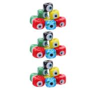 GARIOUANS 30pcs Mixed Color Evil Eye Lampwork Beads Glaze Flat Round Glass Charms for DIY Bracelet Necklace Keychain Handmade Jewelry Craft Supplies