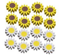 GARIOUANS 30pcs Sunflower Wood Beads for Crafts Bright Colored Wooden Garland DIY Accessories Smooth Surface Durable Decorative Beads for Handmade Flower Garlands and Home Decor Random Color