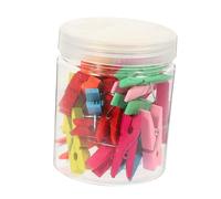 GARIOUANS 30pcs Wooden Pushpin Clips Decorative Pin Clamps for Bulletin Boards Cork Board Photo Hanging Multipurpose Office Classroom Home Organization