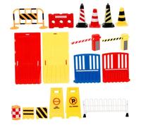 GARIOUANS 32pcs Miniature Traffic Road Signs Road Sign for Construction Theme Party Favor Realistic Bright Colors Lightweight Portable Plaything