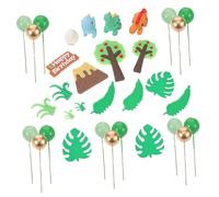 GARIOUANS 33pcs Wild Animal Cake Toppers Jungle Theme Birthday Party Decorations Forest Animal Shape Cupcake Picks for Boys Zoo Celebration Supplies