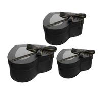 GARIOUANS 3pcs Black Heart-Shaped Boxes Lids, Valentine’s Day Corrugated Flower Bouquet Packaging, Mother’s Day Decorative Candy and Chocolate Box Set
