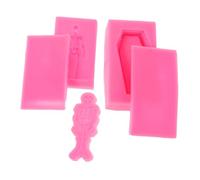 GARIOUANS 3Pcs Halloween Epoxy Resin Molds Silicone Skeleton Coffin Mold for Candy Fondant Cake Decorating DIY Keychain Ornaments Crafting