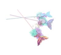GARIOUANS 3pcs Mermaid Sequin Wands for Lightweight Sparkling Tail Wand Party Favors Birthday Festival Decorations Magical Role Play
