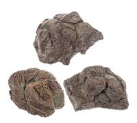 GARIOUANS 3Pcs Miniature Resin Rock Planter Stones Decorative Pebbles for Garden Ponds Water Features Fish Tank Aquarium Outdoor Pathways