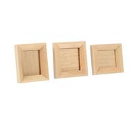 GARIOUANS 3pcs Miniature Wooden Photo Frames Unfinished DIY Dollhouse Accessories Picture Frames for Handmade Model Scene Layout and Creative Display