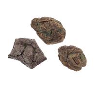 GARIOUANS 3pcs Realistic Artificial Stone Aquarium Decoration Resin Rock for Fish Tank Landscaping Low Maintenance Faux Rocks for Shrimp and Aquatic Scenes
