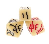 GARIOUANS 3pcs Resin Divination Dice Divinatory Symbols Multi-sided Polyhedral Dice Set for Divination Game in Assorted Colours
