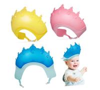 GARIOUANS 3pcs Shower Caps Hair Washing Visor with Eye Ear Protection Flexible Bathing Shield for Haircuts and Shampoo Shower Cap Pink Blue Yellow