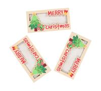 GARIOUANS 3pcs Wooden Christmas Money Holder Card Box for Cash and Business Cards Sturdy Xmas Patterned Organizer Wallet for Holiday Presents and Fun Gift Giving Ideas