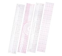 GARIOUANS 4 Pcs Sewing Ruler Set Flexible Plastic Pattern Sewing Rulers for Dress Making Clothing Pattern Drafting Tailor Designers Beginners Quilting DIY Craft