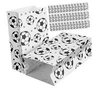 GARIOUANS 40 Pcs Soccer Gift Bags White Paper Treat Bags for Adults Candy Snack Packaging with Star Pattern for Birthday and Sports Celebrations