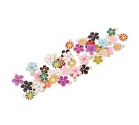 GARIOUANS 40pcs Colorful Alloy Flower Charms for Jewelry Making Spring Summer Cherry Blossom and Daisy Pendants Lightweight Floral DIY Accessories for Bracelets Necklaces Earrings Gifts for