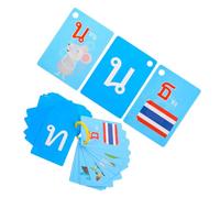 GARIOUANS 45Pcs Thai Language Alphabet Flash Cards for Bright Picture Cards Early Education Vocabulary Building Communication Tool for Preschool