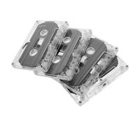 GARIOUANS 4pcs Blank Cassette Tapes with Transparent Protective Cases Portable Clear Audio Tapes for Speech Music Recording Teaching and DIY Retro Party Messages
