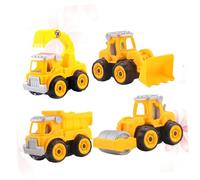 GARIOUANS 4pcs DIY Dismantling Engineering Truck for Creative Excavator Model Educational Auto Assembly Kit Simulation Construction Vehicle Random Style