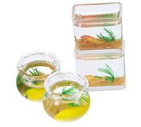 GARIOUANS 4pcs Dollhouse Micro Landscape Portable Lightweight Tiny Fish Tank Accessories with Realistic Goldfish Stylish Micro Home Decor Random Color