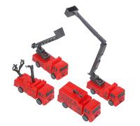 GARIOUANS 4pcs Fire Truck Model for Pull Back Emergency Vehicle with Extendable Ladder Realistic Design Fire Truck for Boys and for Young Vehicle Enthusiasts