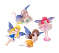 GARIOUANS 4Pcs Mini Fairy Statue Resin Ornaments for Fairy Decor Small Resin Desktop Figurines for DIY Dollhouse and Garden Landscape Scenes