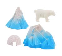 GARIOUANS 4pcs Mini Igloo Model with Realistic Arctic Animal Figurines Polar Bear Micro Landscape Decoration for Dollhouses Boys Snowy Scene