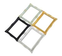 GARIOUANS 4pcs Mini Resin Picture Frames Set Small Vintage Style Photo Frames in Gold, Green, Silver, Black Wall Hanging Dollhouse Accessories for Jewelry Display and Home Decor