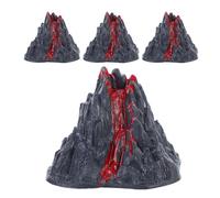 GARIOUANS 4pcs Mini Volcano Model Safe Plastic Volcano Landscape Decoration for Dinosaur Party Science Activity Supplies Realistic Eruption Centerpiece