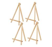 GARIOUANS 4pcs Mini Wooden Easels Tabletop Display Stands for Painting and Art Vertical Canvas Holders for Photos Cards and Paintings for Beginners and Classrooms