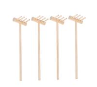 GARIOUANS 4pcs Mini Wooden Sand Rakes for Sandbox Garden Decorative Micro Landscape Tools Wood Crafting Supplies for DIY Miniature Sand Table