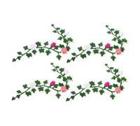 GARIOUANS 4pcs Miniature Dollhouse Garden Decorations Pink Flower Vines Artificial Rose Garland Floral Vines for Doll Swing and Dollhouse Accessories Random Color