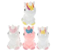 GARIOUANS 4pcs Miniature Resin Unicorn Statues Colorful Small Figurines Home Decoration for Succulents Flower Vases and Plant Pots Cute Cartoon Animal Resin Craft