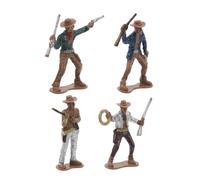 GARIOUANS 4pcs Miniature Western Cowboy Figurines for Dollhouses Unique Multi Models for Wild West Home Decor and Party Favors Collectible Table Decorations for Themed Events