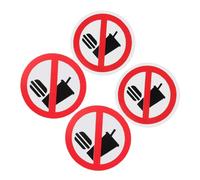 GARIOUANS 4pcs No Food Drinks Safety Labels Professional Adhesive Warning Stickers for Indoor Use Office Factory Kitchen Business Etiquette Sign with Eye-catching Design