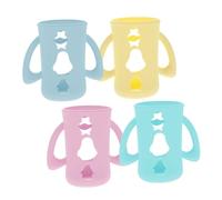 GARIOUANS 4Pcs Silicone Baby Bottle Covers Protective Cases with Comfortable Holding Touch, Lovely Assorted Colours, Suitable for Nursing and Feeding, Sturdy and Reusable Bottle Covers