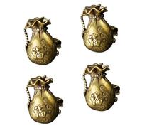 GARIOUANS 4pcs Solid Brass Luck Bag Pendants with Unique Fish Design Creative Hanging Keychain Ornaments for Car Keys Handbags Backpacks Durable Resistant Decorative Accessories