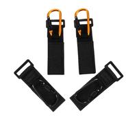 GARIOUANS 4pcs Stroller Hooks with Non Slip Strap and Secure Lock for Hanging Diaper Bags and Shopping Bags Compatible with Strollers Prams and Pushchairs Lightweight and Portable Black Gold