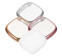 GARIOUANS 4pcs Tpu Watch Protector Case for Sense Transparent Pink Rose Gold Silver Covers All Around Scratch Resistant Durable Watch Guards with Precise Cutouts