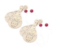 GARIOUANS 4Pcs Unfinished Wooden Paddle DIY Craft Kit for Painting with Random Patterns Creative Art Supplies for Boys and Enhances Imagination and Problem-Solving Skills