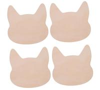 GARIOUANS 4Pcs Unpainted Wood Cat Head Cutouts DIY Craft Slices with Fine Workmanship Safe for Hands Activity and Decorative Gift