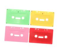 GARIOUANS 4pcs Vintage Style Blank Cassette Tapes Wall Decor Retro Adornments for Home Bar Pub DIY Party Decoration in Red Pink Green Yellow Colors