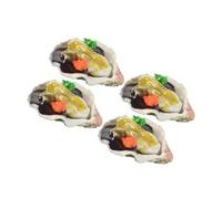 GARIOUANS 4pcs Vivid Simulation Oyster Model for Seafood Restaurant Display Realistic Artificial Shellfish Props for Kitchen Decor and Family Gatherings