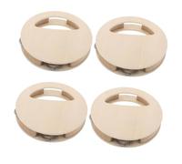 GARIOUANS 4pcs Wooden Shaker Percussion Instruments DIY Kit for Sensory Development Organic Wood Tambourine Rattle Safe Montessori Craft for Auditory and Motor Skills
