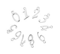 GARIOUANS 50pcs Arabic Numerals Charms Retro Silver DIY Pendant for Jewelry Making Decorative Numbers for Bracelets Necklaces Earrings Craft Accessories