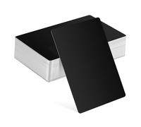 GARIOUANS 50pcs Black Metal Business Cards Blank Anodized Name Tag Cards for Engraving Standard DIY Portable Multipurpose Nameplates for Professionals and Entrepreneurs