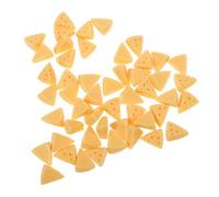 GARIOUANS 50pcs Mini Simulated Cheese Charms DIY Craft Decorations for Home Kitchen Office Bakery Lifelike Artificial Cheese Models for Phone Case Stickers and Party Decor