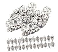 GARIOUANS 50pcs Silver Alloy Wolf Head Charms for Jewelry Making Animal Pendants for Necklace Bracelet DIY Craft Vintage Western Style Wolf DIY Charms for Men