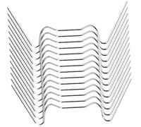 GARIOUANS 50pcs Stainless Steel Greenhouse W Wire Fixing Clamps for Glass Panes W Type Clips for Secure Glass Reinforcement and Easy Maintenance of Flower Greenhouses