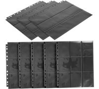 GARIOUANS 50Pcs Transparent Card Binder Sleeves Black Back Card Holders for Game Trading Storage Album Refill Pages Suitable for MTG TCG