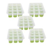 GARIOUANS 5pcs Cell Flexible Silicone Seedling Propagation Trays Reusable Garden Germination Pots with Enhanced Airflow for Indoor Greenhouse Plant Growing and Transplanting