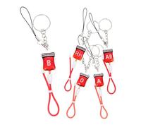 GARIOUANS 5pcs Halloween Blood Type Keychain Portable Purse Pendant Unique Key Ring for Party Decoration B Ab Rh Styles